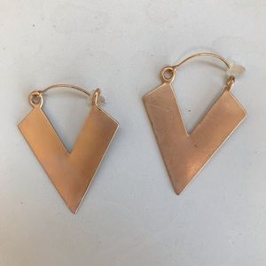 Gold V earrings